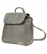 Torebki damskie - Damski Plecak Skórzany Z Klapą Solidny Pojemny Szary Beltimore S41 - miniaturka - grafika 1