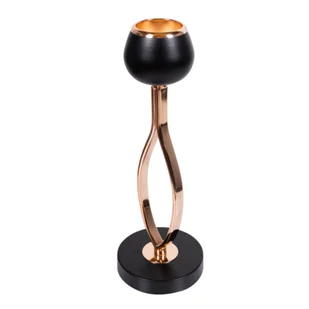 Świecznik metalowy 35 cm czarno-złoty - Świeczniki - miniaturka - grafika 1