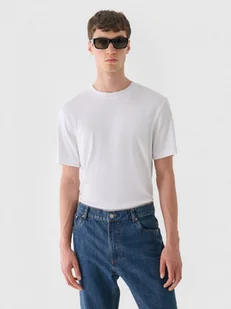 Męski t-shirt basic Outhorn OTHWAW24TTSHM2368 - biały - Koszulki męskie - miniaturka - grafika 1