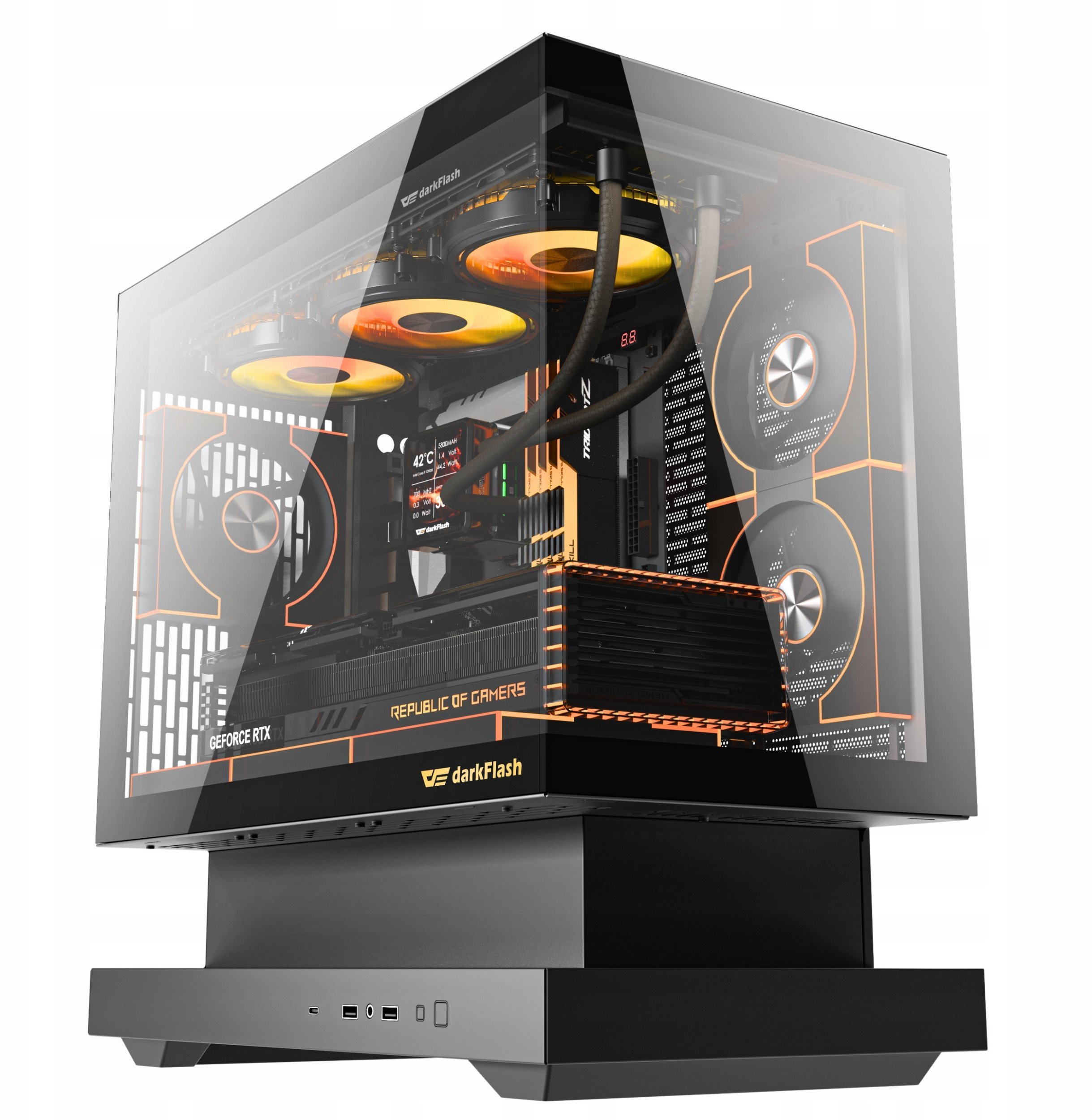 Darkflash F1 computer case Black + 6 ARGB fans F1 Black + 6 fans