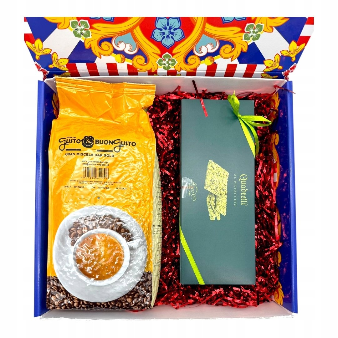 Zestaw Sycylijskich: Aromatyczna Kawa (1kg) z Ciastkami Pistacjowymi (150g)