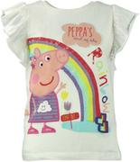 Koszulki dla dziewczynek - T-shirt dla dzieci Świnka Peppa Biały - miniaturka - grafika 1