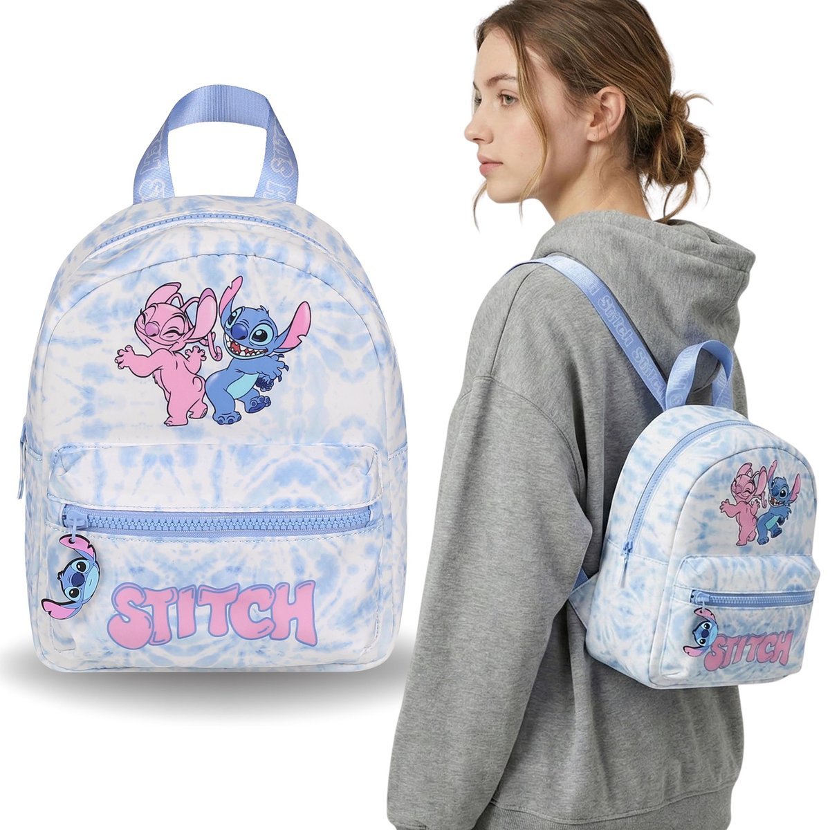 STITCH Disney Plecak MŁODZIEŻOWY 26x22cm WYCIECZKOWY miejski dla dziewczynki