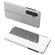 Portfele - Etui z portfelem SKALO Samsung A56 5G Clear View - Srebrne - miniaturka - grafika 1