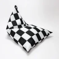 Fotele i pufy dla dzieci - Pufa Worek Dla Dzieci Ovni Long Szachownica - miniaturka - grafika 1