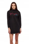 Sukienki - WRANGLER SWEAT DRESS BLACK W9P2HR100 s - Wrangler - miniaturka - grafika 1
