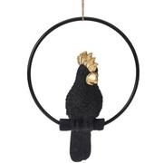 Figurki dekoracyjne - Czarna papuga na huśtawce - miniaturka - grafika 1