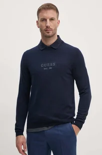 Guess sweter z domieszką wełny DORAN męski kolor granatowy lekki M4YR04.Z3052 - Swetry męskie - miniaturka - grafika 1