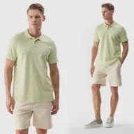 Koszulki męskie - Koszulka Męska 4F Polówka z kołnierzykiem T-shirt Zielony Sportowy XXL - miniaturka - grafika 1