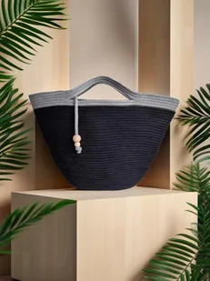 Boho torebka koszyk na lato ze sznurka bawełnianego TS041 - Torebki damskie - miniaturka - grafika 1