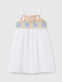 Sukienki - Benetton Sukienka w kolorze białym - grafika 1
