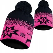 Czapki damskie - Czapka zimowa z pomponem meska damska ciepła GM9polar termoaktywny - miniaturka - grafika 1