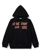 Bluzy dla chłopców - United Colors of Benetton Chłopięca bluza z kapturem z długim rękawem, czarny 100, 170 - miniaturka - grafika 1