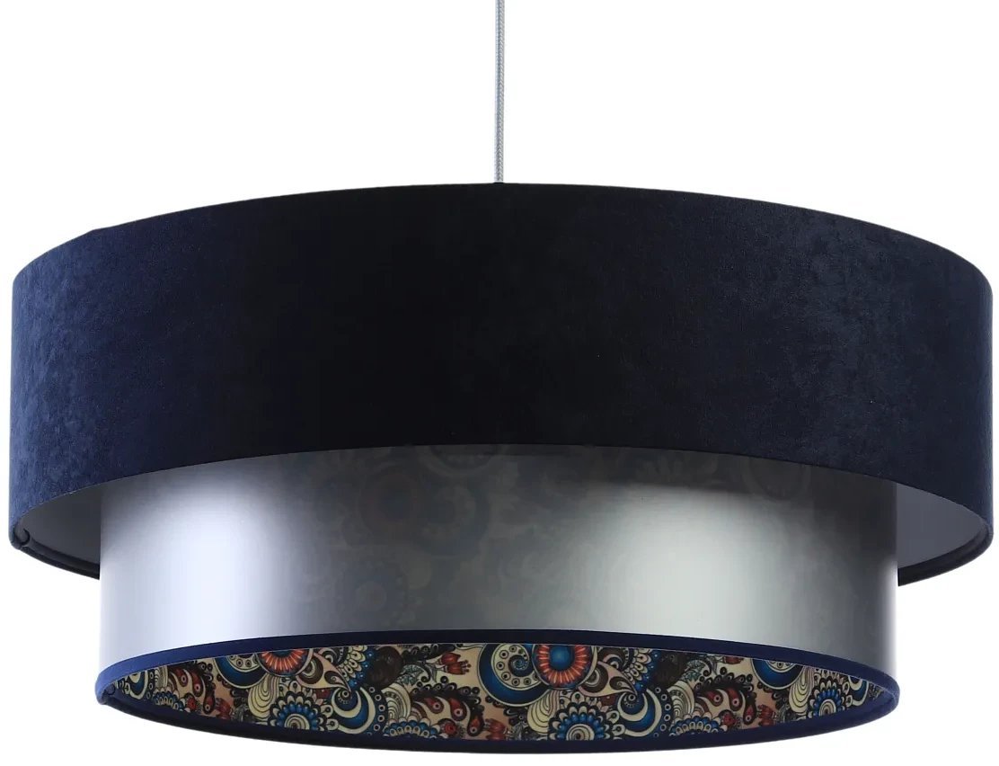 Lampa wisząca DOUBLE MIX 60 granatowa/srebrna BPS KONCEPT