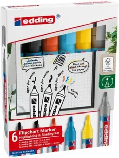 Marker do efektów na flipchartach 6 kolorów - Edding - Markery do tablic - miniaturka - grafika 1