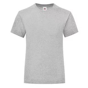 Koszulka dziewczęca ICONIC z odrywaną metką Fruit of the Loom - Heather Grey 3-4 - Koszulki dla dziewczynek - miniaturka - grafika 1