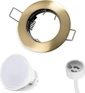 Żarówki LED - Reflektor wpuszczany GU10 Ø65mm otwór wiercony aluminium w komplecie GU10 5W neutralny biały 350 lumen żarówka LED Patin okrągła - miniaturka - grafika 1