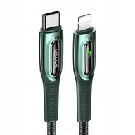 Kable USB - P4Y Kabel US-SJ518 Lightning do USB Type-C 1.2m ciemno zielony - miniaturka - grafika 1