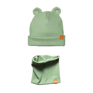 Komplet Czapka MISIACZKA z kominem - pistacja - Czapki dla dzieci - miniaturka - grafika 1