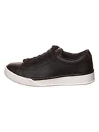 Trampki damskie - Clarks Skórzane sneakersy w kolorze czarnym - miniaturka - grafika 1
