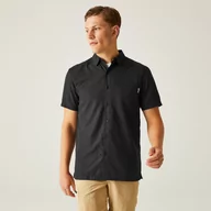 Koszule męskie - Regatta Męska Koszula z Krótkim Rękawem Mindano Viii Czarny, Rozmiar: 3XL - miniaturka - grafika 1