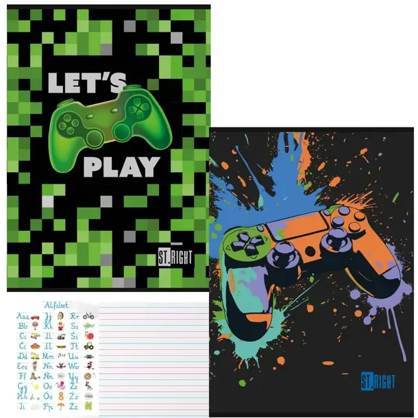 Zeszyt do nauki pisania A4 32k linia 2 kolor Game Zone dla chłopca x 2szt