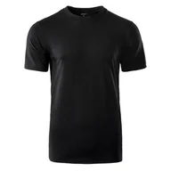 Koszulki męskie - Męska Koszulka z krótkim rękawem HI-TEC PURO 55878-BLACK – Czarny - miniaturka - grafika 1