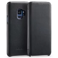 Etui i futerały do telefonów - moVear flipSide S - Skórzane etui do Samsung Galaxy S9 5.8" Pokrowiec slim case, Skóra naturalna gładka Czarny - miniaturka - grafika 1