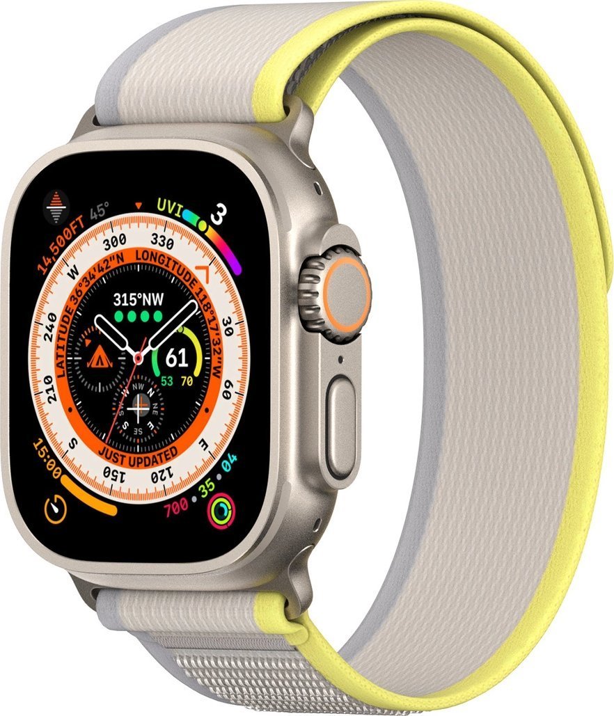 Dux Ducis Sportowy pasek na rzepy do Apple Watch 9 / 8 / 7 / 6 / SE / 5 / 4 / 3 / 2 / 1 38, 40, 41 mm Strap YJ Version - żółto-beżowy