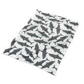 Koce - Miękki pluszowy pled koc Typografia rekiny wzory, Fabricsy - miniaturka - grafika 1