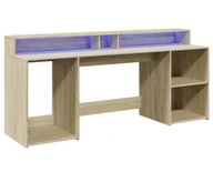 Biurka - Elior Podświetlane biurko 200 cm dąb sonoma C2-H80 - miniaturka - grafika 1