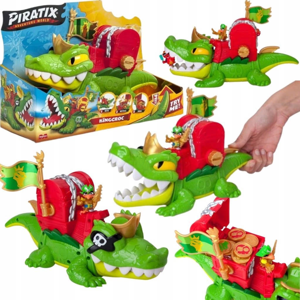 PIRATIX CRAZY JUNGLE KROKODYL KING CROC + FIGURKA+SKARB+AKCESORIA