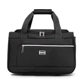 Torby podróżne - Torba podróżna z kieszenią na przodzie miękka czarna - miniaturka - grafika 1