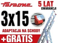 Drabiny - DRABINY drabina aluminiowa 3x15 FARAONE 12,00m - miniaturka - grafika 1