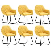 Krzesła - vidaXL Krzesła do jadalni, 6 szt., żółte, tapicerowane tkaniną - miniaturka - grafika 1