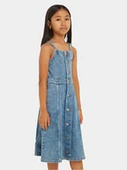 Sukienki i spódniczki dla dziewczynek - Calvin Klein Jeans Sukienka jeansowa IG0IG02397 D Niebieski Regular Fit - miniaturka - grafika 1