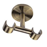 Karnisze - Wspornik do karnisza 19 mm sufitowy podwójny antyczny mosiądz 130 mm Inspire - miniaturka - grafika 1