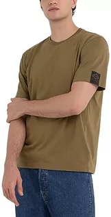 Koszulki męskie - Replay Męski T-shirt z krótkim rękawem, okrągły dekolt, zielony (Army Green 238), 3XL, Army Green 238, 3XL - grafika 1
