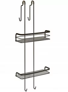 Czarna wisząca półka łazienkowa dwupoziomowa Origin - Metaltex - Półki łazienkowe - miniaturka - grafika 1