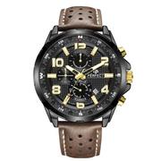 Zegarki męskie - Brązowy zegarek męski pasek duży solidny Perfect CH05L - miniaturka - grafika 1