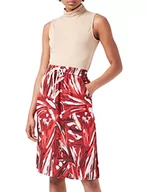 Spódnice - Gerry Weber Damska spódnica ze wzorem z lnu Spódnica długa szeroka spódnica wzorzysta długość do łydek, Dark Cherry/czerwony/ecru/druk, 36 - miniaturka - grafika 1