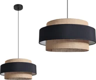 Lampy sufitowe - Lampa wisząca Solar Lampa BOHO wisząca nad stół len i czerń - miniaturka - grafika 1