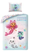Pościel dla dzieci - Pościel 100x135 Koci domek Gabi Gabby`s Dollhouse miętowa poszewka 40x60 100% bawełna Halantex - miniaturka - grafika 1