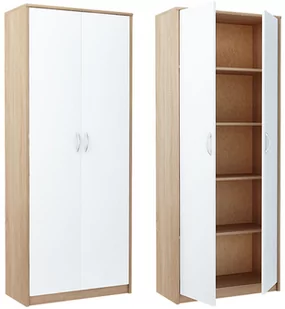 Regał Rafał R005 Dąb Sonoma Biały 180x74x35 cm - Regały - miniaturka - grafika 1