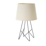 Noże stołowe - Czarno-kremowa lampa stołowa z tekstylnym kloszem (wys. 38,5 cm) – Casa Selección - miniaturka - grafika 1