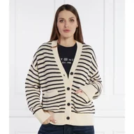 Swetry damskie - Tommy Hilfiger Kardigan CROCHET STP BOXY | Loose fit - miniaturka - grafika 1