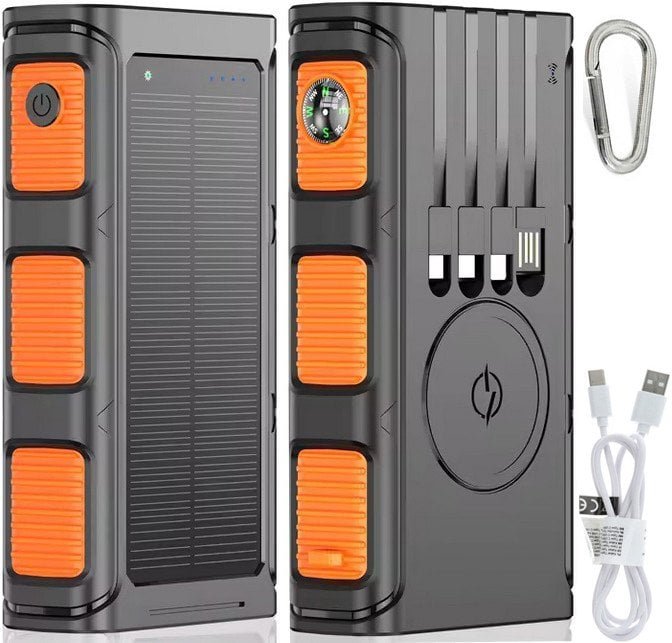 POWERBANK ŁADOWARKA SOLARNY INDUKCJA 36000mAh 8xUSB LATARKA 2x LED USB-C PD