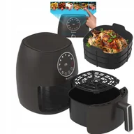 Frytownice gastronomiczne - Frytkownica beztłuszczowa TurboTronic AIR Fryer frytownica 3,5L 1300W kosz silikonowy cyfrowa Czarna - miniaturka - grafika 1