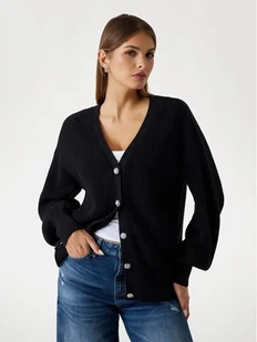 Guess Kardigan W5YR06 Z3OO0 Czarny Regular Fit - Swetry damskie - miniaturka - grafika 1