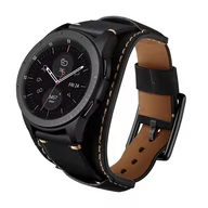 Akcesoria do smartwatchy - Dundee Band skórzany pasek do Samsung Galaxy Watch Gear S3/46mm (22mm) (Black) - miniaturka - grafika 1